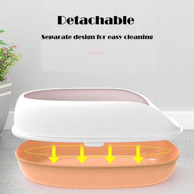 Caixa anti-espalhamento de lixo para gatos Cachorro de cães de estimação Banheiro grande espaço de gatos bandeja de plástico para gatos para interior