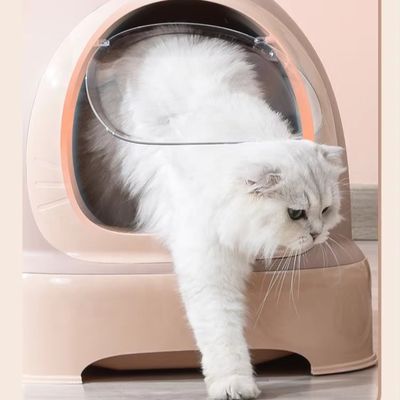 Caixa de lixo de plástico de limpeza automática para gatos