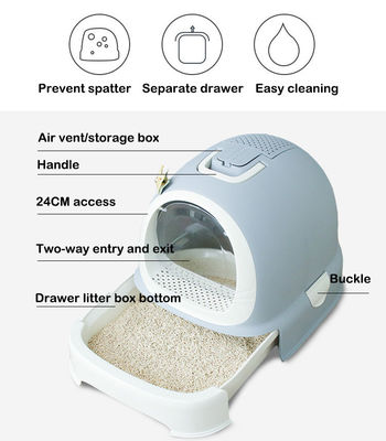 Caixa de lixo de plástico de limpeza automática para gatos