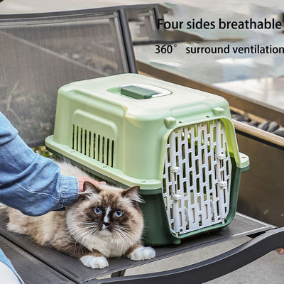 Saco de viagem multifuncional de transporte de animais de estimação portátil com porta de plástico