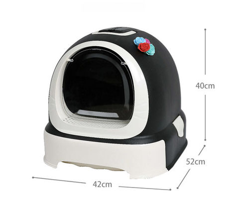 Fácil de limpar Doraemon Design Cat Litter Box com Scooper e tampa Previnir Litter Scatter