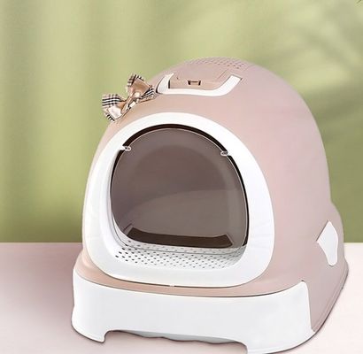 Fácil de limpar Doraemon Design Cat Litter Box com Scooper e tampa Previnir Litter Scatter