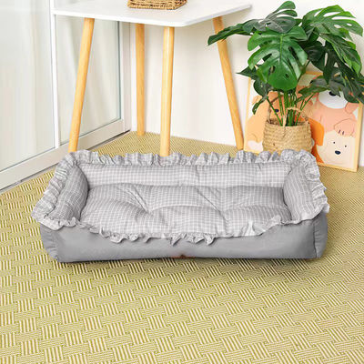 Cama de cama para animais de estimação em veludo de pêssego simples para cães e gatos