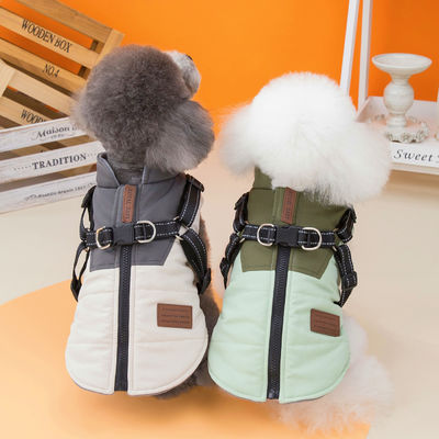 Cachorro de Inverno de Estilo CLÁSICO Roupas impermeáveis e à prova de vento para animais de estimação com arnês