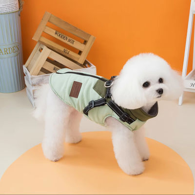 Cachorro de Inverno de Estilo CLÁSICO Roupas impermeáveis e à prova de vento para animais de estimação com arnês