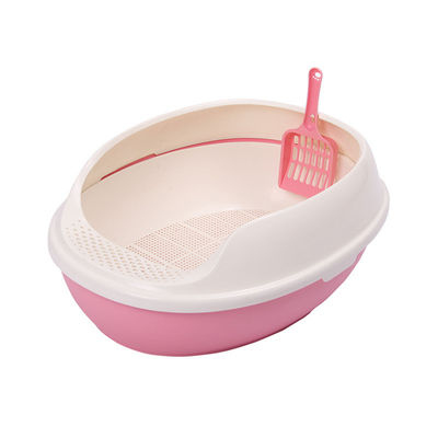 Produtos de plástico para animais de estimação Caixa de lixo para gatos semi-fechada com grande espaço e ventilação