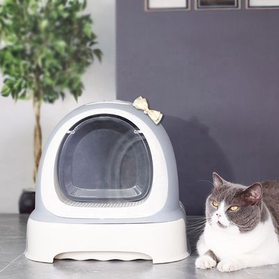 Caixa de lixo de gato fechada espaçosa e durável fácil de limpar para todos os gatos ODM Desenhos