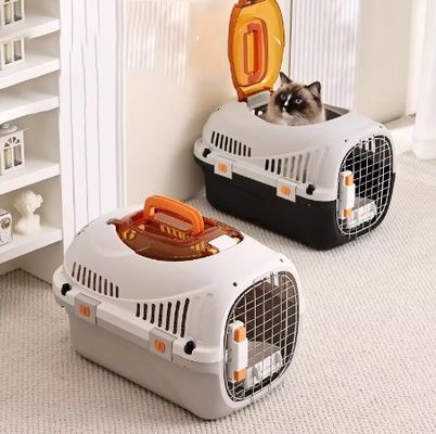 Saco de viagem de animais de estimação de papelão de plástico para gatos, caixa de transporte aéreo de superfície dura para cães e gatos pequenos