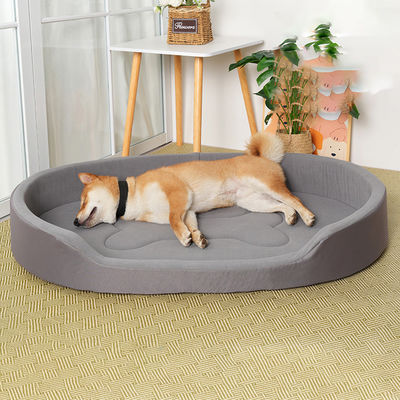 Cama grande de cão feita de pano de Oxford impermeável e anti-urina com almofada interna fácil de lavar