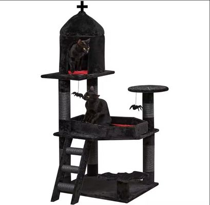 Atividades de gatos de vários níveis Móveis de luxo Siasl Árvore de gato com bola de aranha pendurada