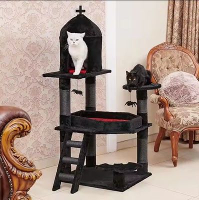 Atividades de gatos de vários níveis Móveis de luxo Siasl Árvore de gato com bola de aranha pendurada