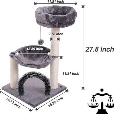 28&quot; Post de raspagem de gato com cama de rede grande e serviço de personalização fornecido