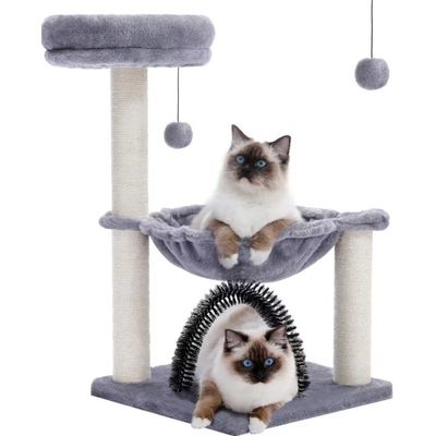 28&quot; Post de raspagem de gato com cama de rede grande e serviço de personalização fornecido