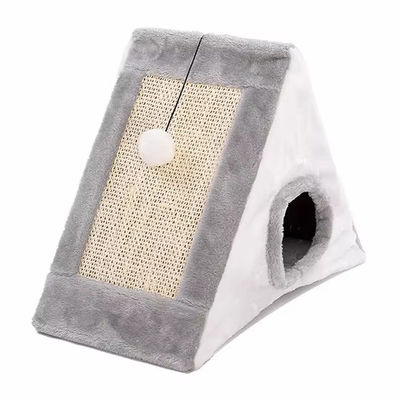 Mobiliário para gatos Casa de animais de estimação Triângulo Plush Camas de gato Ninho de gato Cachorro dobrável macio quente