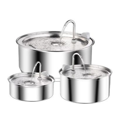 Fonte de água potável de animais de estimação de aço inoxidável Dispensador automático de água Capacidade 3L