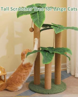 35 polegadas de altura de folhas de decoração árvore de gato para gatos de interior brinquedos tipo árvore de gato brinquedo de madeira