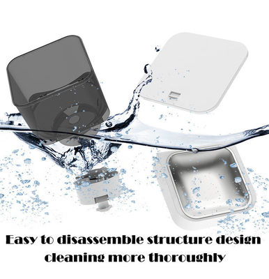 Material ABS branco Dispensador de alimentos para gatos 4L com tampa de bloqueio e controle do alimentador para animais de estimação com cronometragem