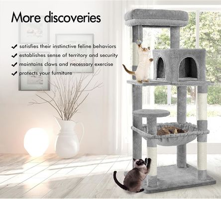 Multicolor opcional árvore de gato Sisal integrado confortável durável alta atividade de gatos árvore raspador