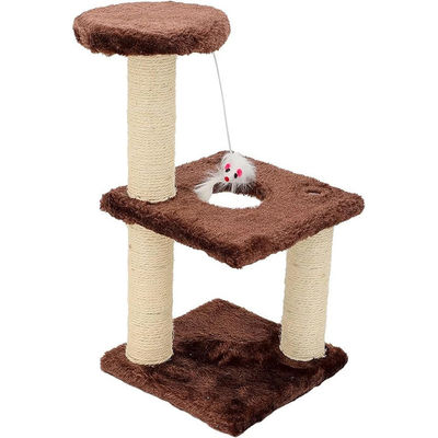 Árvores de arranhão de gatos quadrados de três colunas de três camadas para gatos de interior energéticos