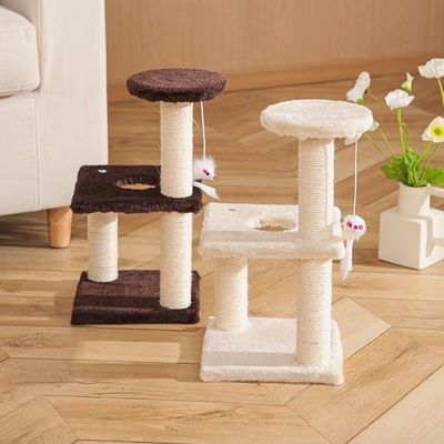 Árvores de arranhão de gatos quadrados de três colunas de três camadas para gatos de interior energéticos