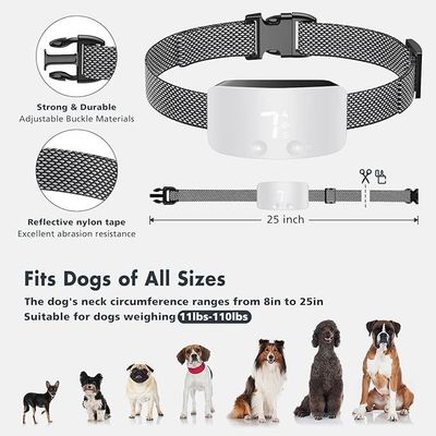 7 Sensibilidade ajustável Collar de controle de casca recarregável Impermeável e programável
