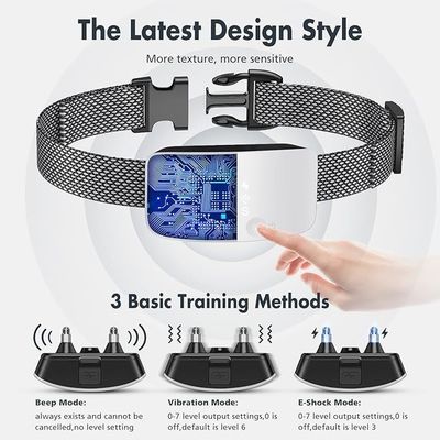 7 Sensibilidade ajustável Collar de controle de casca recarregável Impermeável e programável