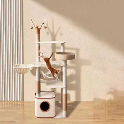 Função Fun Play 143cm Classic Cat Tree com Condomínios Duplos e Sisal Cat Scratching Post