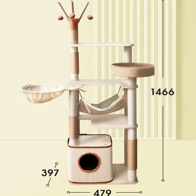 Função Fun Play 143cm Classic Cat Tree com Condomínios Duplos e Sisal Cat Scratching Post