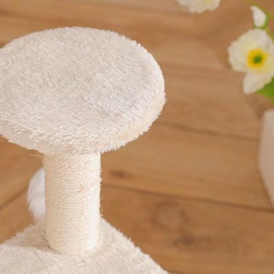 ODM Design Cat Mobiliário Beige Chipboard Árvore de Escalada com coluna Sisal e hamaca de pelúcia