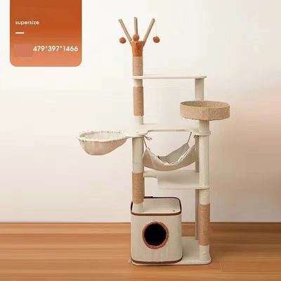 Árvore de gato de montagem fácil e personalizável com raspador Sisal e densas de atividade