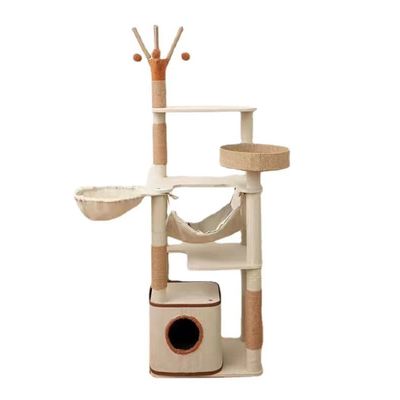 Árvore de gato de montagem fácil e personalizável com raspador Sisal e densas de atividade