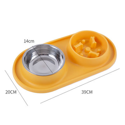 Blue Dog Bowls Slow Feeder Pet Bowl com silicone Mat sem chocante Healthy Design Bowl