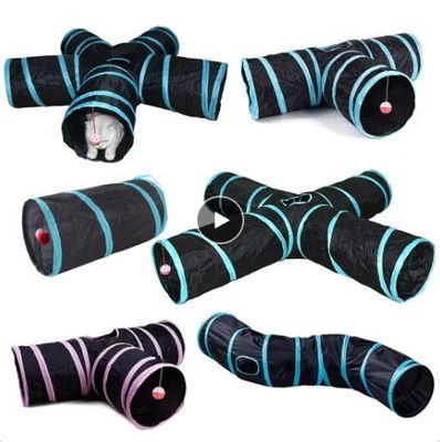 OEM/ODM Interativo Gato brinquedo engraçado 4 Way S tipo gato túnel Pet dobrável extra grande