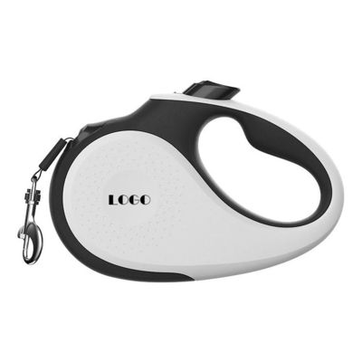 Faixa de nylon forte Leash de cão retrátil de 16 pés com padrão sólido e alça antiderrapante