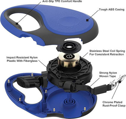 Leia automática de nylon para animais de estimação com comprimento ajustável