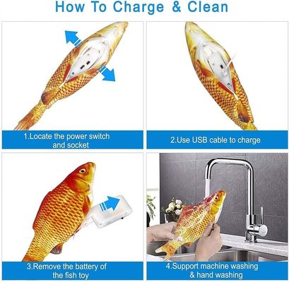 Brinquedo de gato em forma de peixe de carpa 3D criativo movido a energia seguro e popular para presentes de animais de estimação