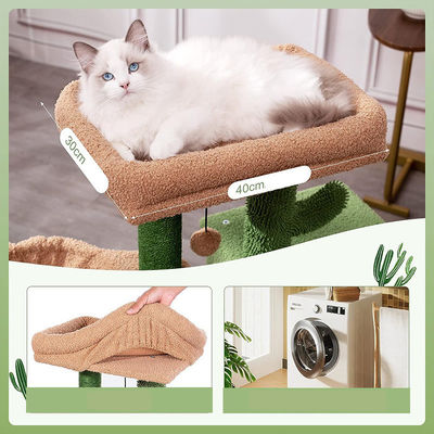Árvore de gato de cacto sustentável de 30 polegadas de altura torre de gato de vários níveis para diversão e condomínio de gato