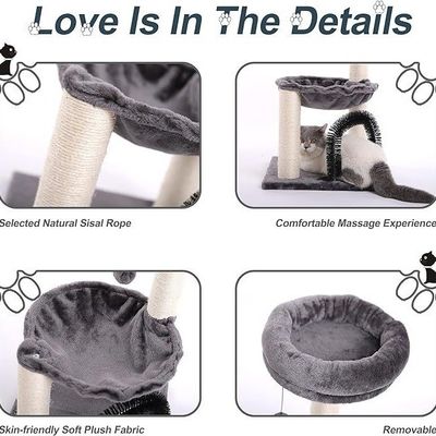 Arvores de gatos Sisal Natural Raspadores Post Plataforma de vários níveis Cat Tower para gatos grandes
