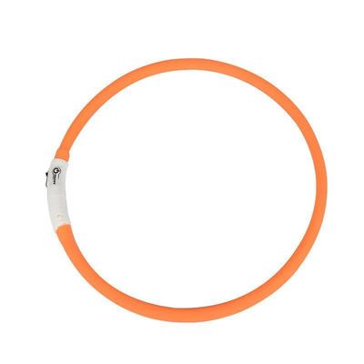 Colar de cachorro LED com logotipo personalizado USB recarregável à prova d'água 3 modos de piscar