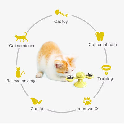 Popular estilo gato volante moinho de vento comida brinquedo de gato brinquedo com logotipo personalizado aceitável