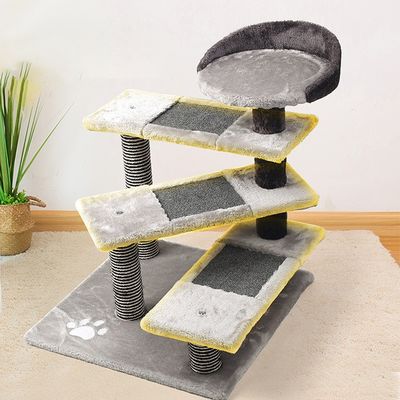 ODM Madeira Cinza Cadro Moderno de Alpinismo de Gato Deluxe Sisal Gato Árvore Casa raspador