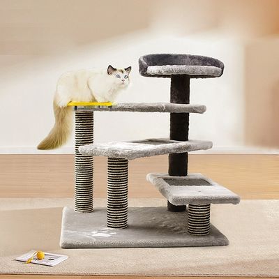 ODM Madeira Cinza Cadro Moderno de Alpinismo de Gato Deluxe Sisal Gato Árvore Casa raspador