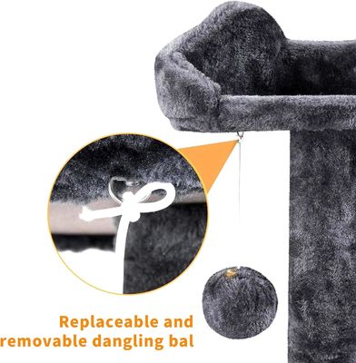 Brincadeira de brinquedo de gato com postes de arranhão resistentes e grande quadro de escalada