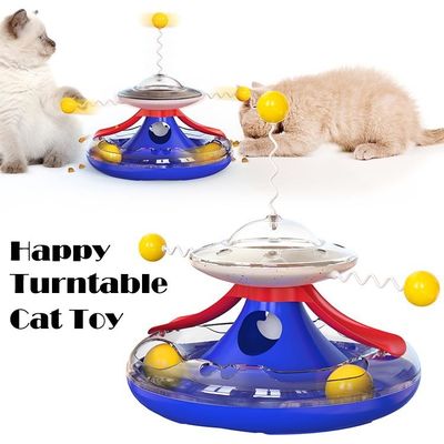 Bastão de gato de brinquedo interativo sustentável giratório para exercício físico e fuga de alimentos