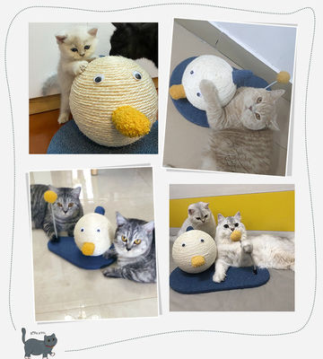 ODM Designs Cat Scratch Toy Sisal Bola de Corda Loop de Exercício para Jogos Diversos e Kitty Resting