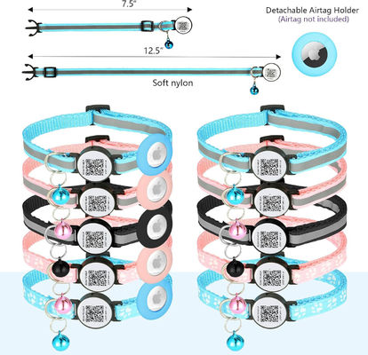 Acessórios personalizados para animais de estimação Função Impressão personalizada Nylon Smart QR Code Pet Tag Collar