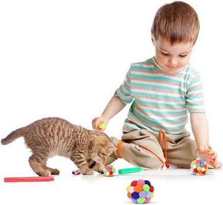 Brinquedos Fluffy Plush Cat Ball Brinquedos interativos Brinquedos de Chitar Brinquedos de Chutar com Logotipo Personalizado