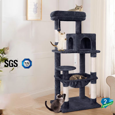Serviço de personalização Fornecido 143cm árvore de gato com plush percha torre de gato de vários níveis