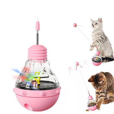 Estimular o interesse do gato movimentos interativos roxos brinquedo de estimação com alimentação por gravidade comida com vazamento