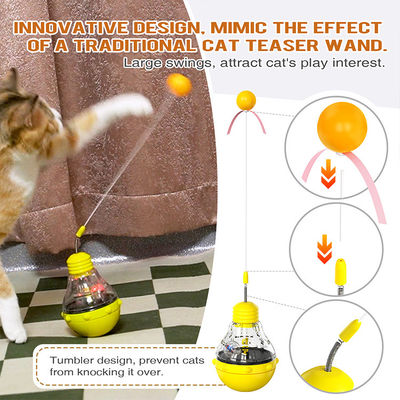 Estimular o interesse do gato movimentos interativos roxos brinquedo de estimação com alimentação por gravidade comida com vazamento